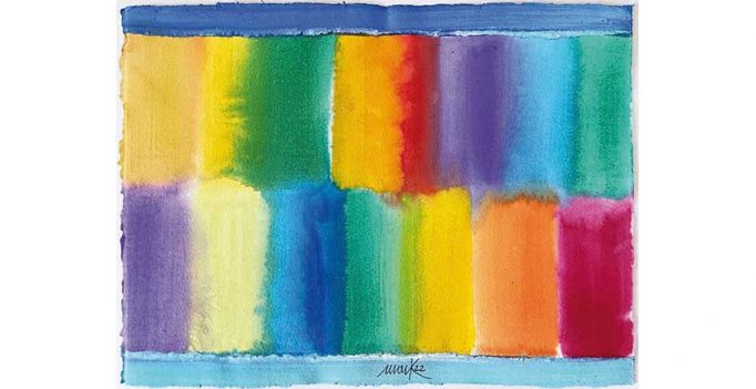 Heinz Mack: Pastellkreide und Acryl auf Büttenpapier; Ohne Titel, 2022; 28 x 38 cm